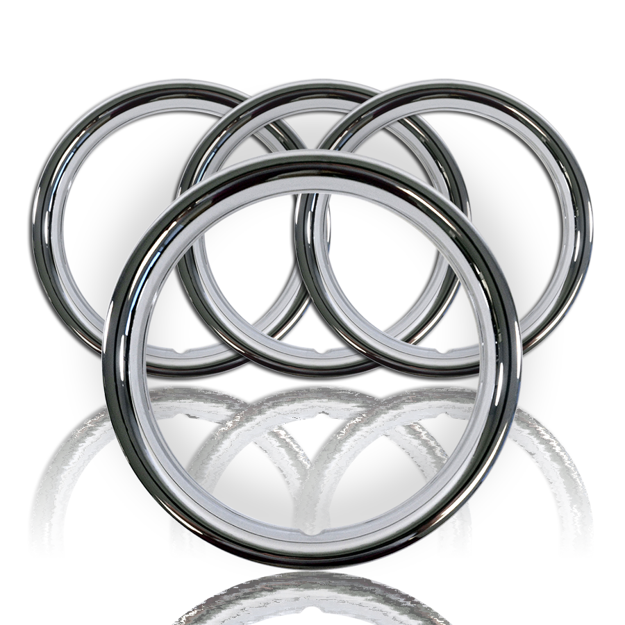 Set of 4 16" CHROME WHEEL TRIM RINGS Beauty Rims Ring Glamour Band for
